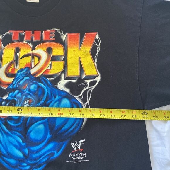 WWF THE ROCK Black Wrestling T Shirt 2000 Size XXL - Picture 6 of 7